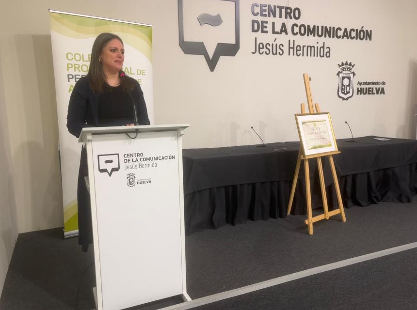 Raquel Rendón en su discurso del premio